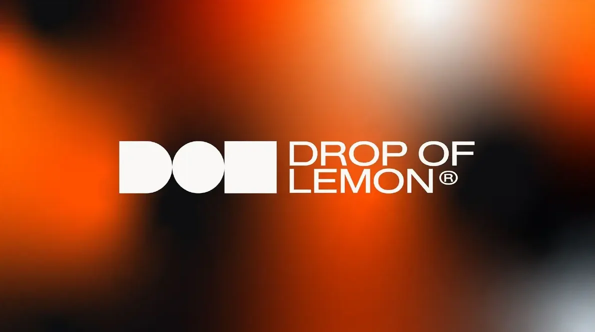 Drop of Lemon logo on its gradient, a case by LINA